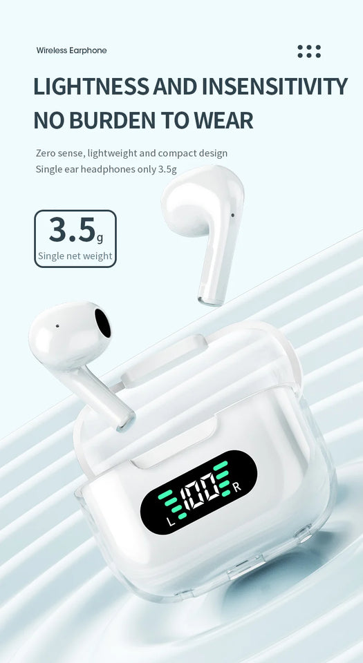 Wireless Bluetooth Earphones HIFI Stereo Waterproof Sports Headphones TWS Mic HD Call Headset LED Display Music Gaming Earbuds