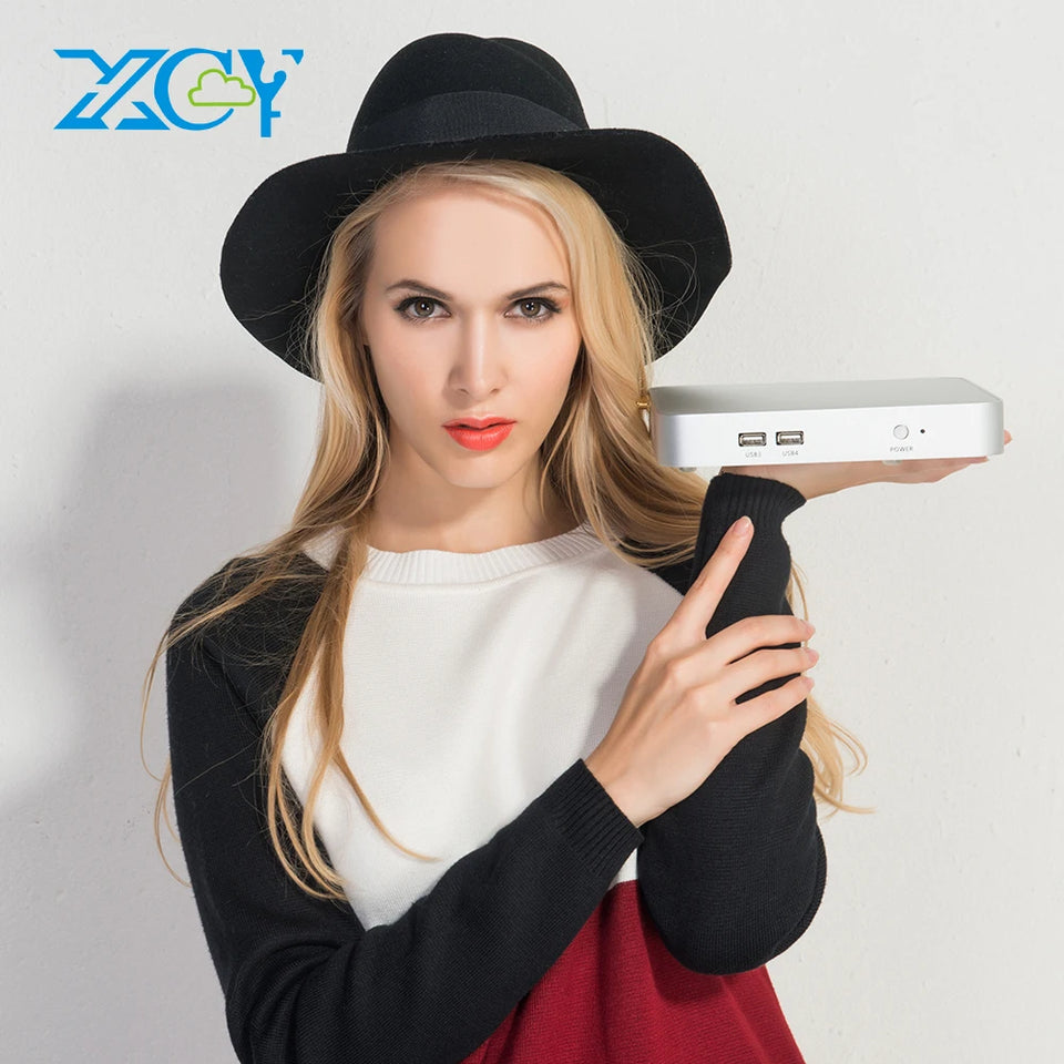 XCY Office Mini PC Intel i7 4500U i5 4200U 3317U Support Windows 10 Linux HDMI VGA Display WiFi Gigabit Ethernet THPC Barebone