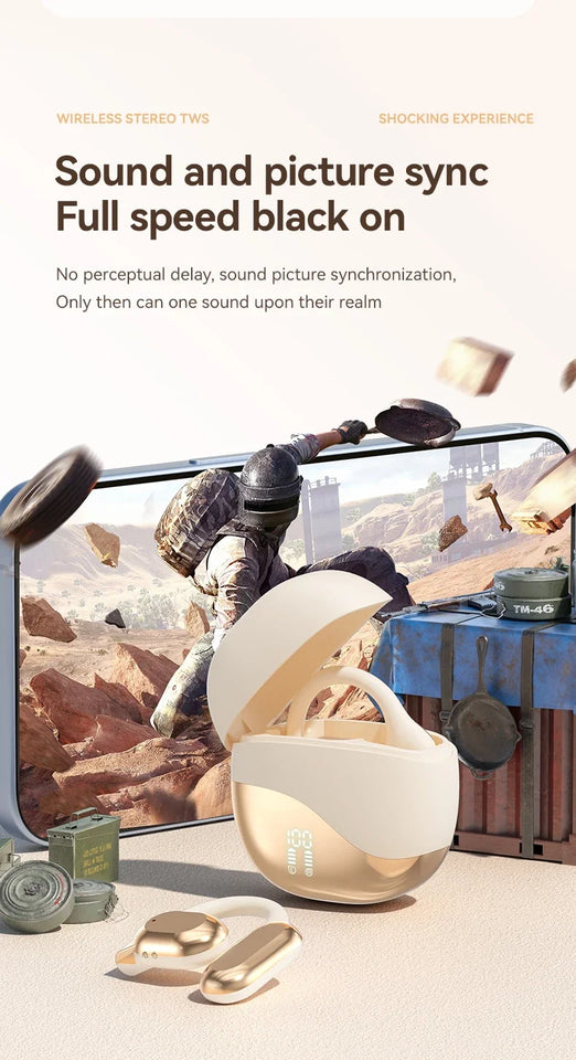 TWS High Quality Wireless Headset Ear Hanging Bluetooth Earphones Open Bone Conduction Long Range Sports Music OWS Headphones
