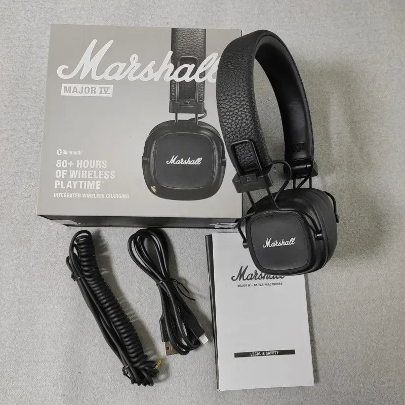 100% Original Marshall MAJOR LV Wireless Bluetooth Headphones Heavy Bass Foldable Earphones Music Gaming with Microphone Headset