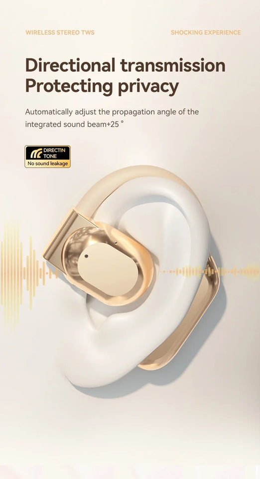 TWS High Quality Wireless Headset Ear Hanging Bluetooth Earphones Open Bone Conduction Long Range Sports Music OWS Headphones