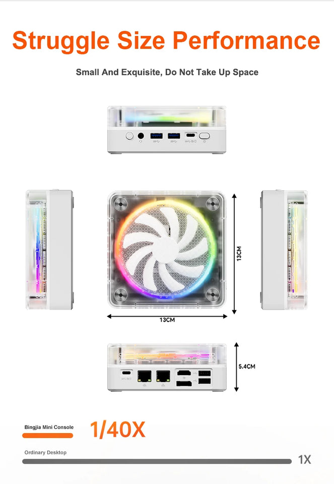 Topton Gaming Mini Computer D7 AMD Ryzen 9 7940HS ES Oculink 2*2.5G LAN 2*PCIe 2*DDR5 USB4 Windows 11 Colorful Desktop PC WiFi6