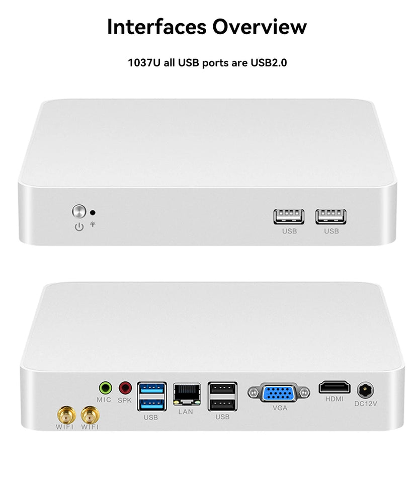 XCY Office Mini PC Intel i7 4500U i5 4200U 3317U Support Windows 10 Linux HDMI VGA Display WiFi Gigabit Ethernet THPC Barebone