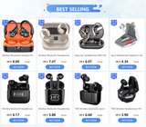 Wireless Bluetooth Earphones HIFI Stereo Waterproof Sports Headphones TWS Mic HD Call Headset LED Display Music Gaming Earbuds