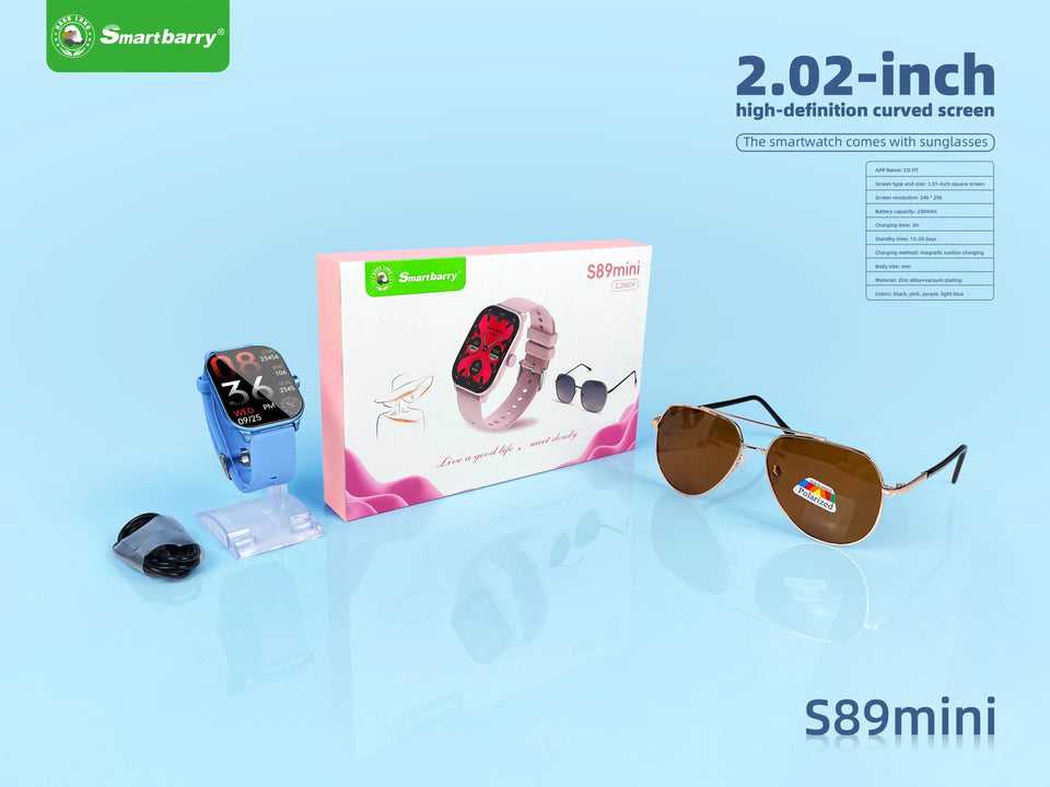 S89 mini smartwatch watches Waterproof wireless charging Bluetooth calling Fitness tracking android smart wristbands