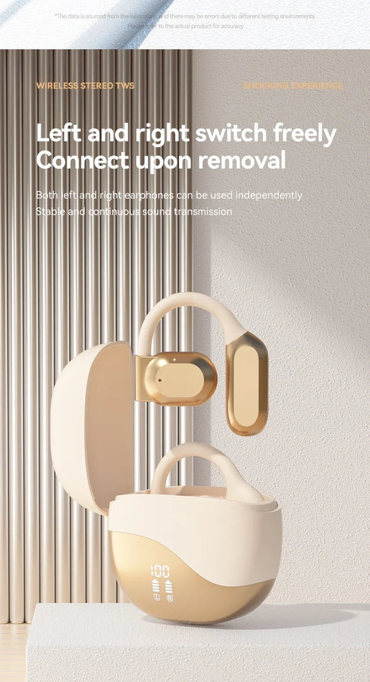 TWS High Quality Wireless Headset Ear Hanging Bluetooth Earphones Open Bone Conduction Long Range Sports Music OWS Headphones