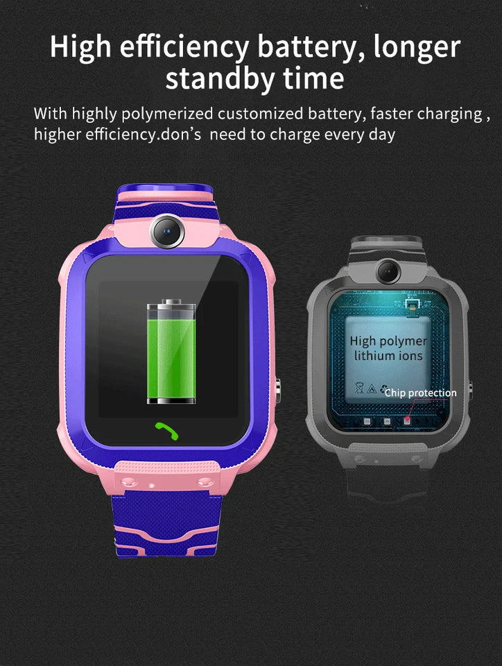 Waterproof Kids Smartwatch Child Smart Phone Watch Alarm Clock Maths Game Voice Chat SOS Flashlight Remote Control APP SeTracker