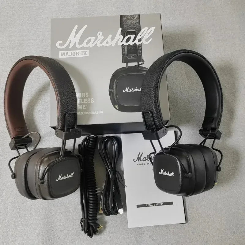 100% Original Marshall MAJOR LV Wireless Bluetooth Headphones Heavy Bass Foldable Earphones Music Gaming with Microphone Headset