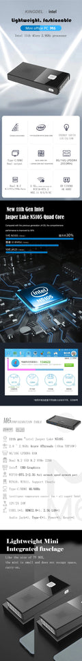M6 Mini PC 12th Gen Intel N200 2.9GHz Windows 11Pro DDR5 NVMe SSD Pocket Computer HDMI2 4K@60Hz WiFi 6 BT5.2 N100 N5105 2933MHz