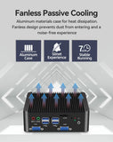 XCY Fanless Mini PC Intel Celeron J4125 DDR4 M.2 SSD RS232/485 2x LAN GPIO mPCIE 4G LTE 8x USB LVDS HDMI TPM 2.0 Windows 11